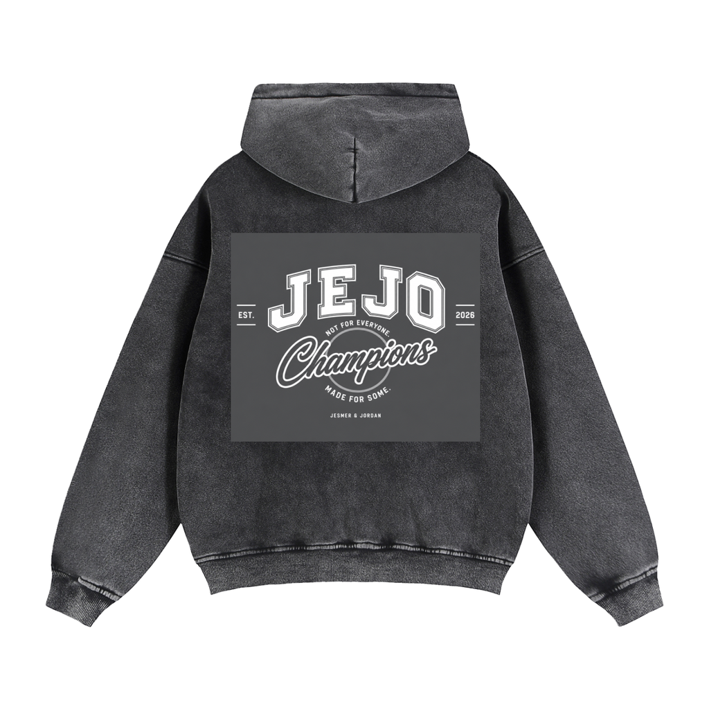 JEJO Zip-Through Boxy Fleece Hoodie