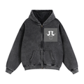 JEJO Zip-Through Boxy Fleece Hoodie